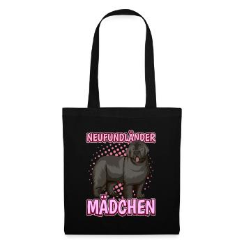 Neufundländer Mädchen - Stoffbeutel - Schwarz - Vorne