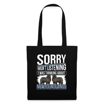 Terre-Neuve I Quoi Thinking About Newfoundlands - Sac en tissu - noir - Devant
