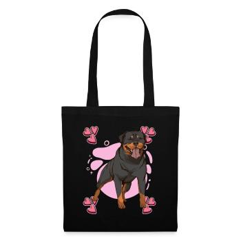 Rottweiler Heart Design - Tote Bag - black - Front