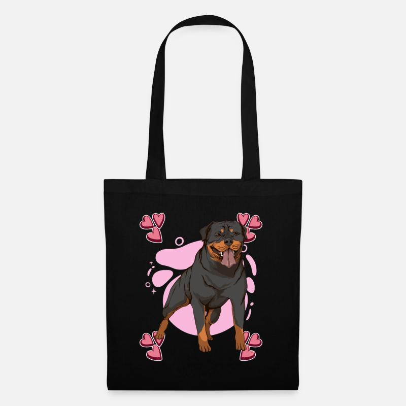 Rottweiler Heart Design - Stoffbeutel - Schwarz