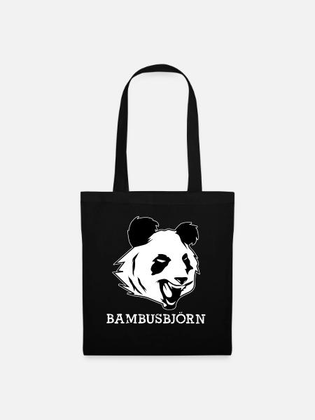 Bambusbjörn Pandabär böser Panda - Stoffbeutel - Schwarz