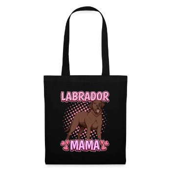 Brauner Labrador Labbi Labrador Mama - Stoffbeutel - Schwarz - Vorne