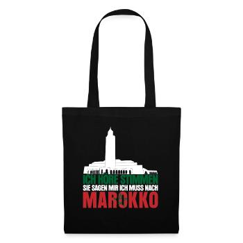 Marokko Amazigh Urlaub Spruch Morocco - Stoffbeutel - Schwarz - Vorne