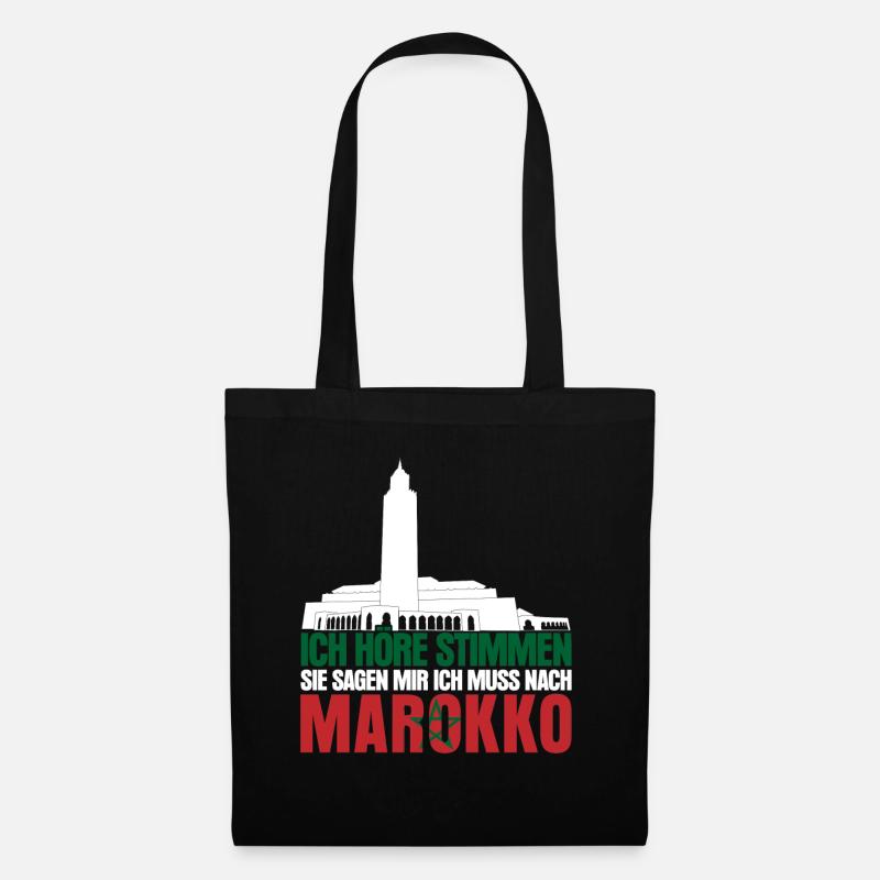 Marokko Amazigh Urlaub Spruch Morocco - Stoffbeutel - Schwarz