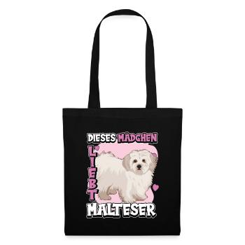 Malteser Dieses Mädchen liebt Malteser - Stoffbeutel - Schwarz - Vorne