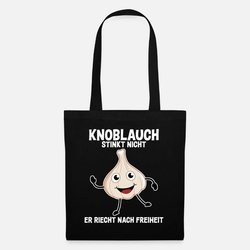 Knoblauch Knobi Knoblauchzehen Garlic - Stoffbeutel - Schwarz