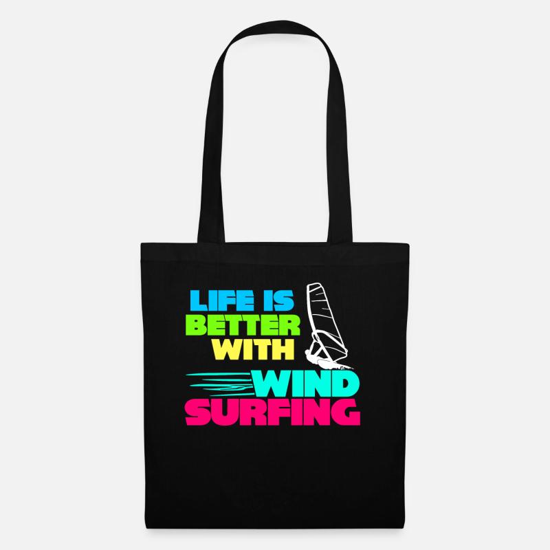 Windsurfing Surfer Windsurfen Windsurfer - Stoffbeutel - Schwarz