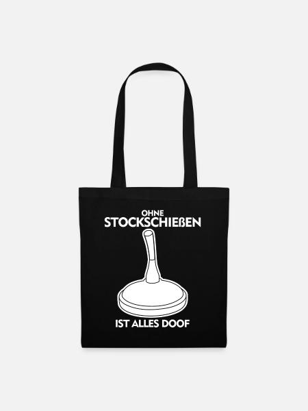 Eisstock Stockschießen Spruch Stocksport - Stoffbeutel - Schwarz