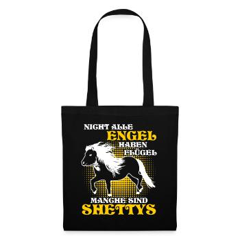 Shetty Shetland Ponys Pferd Shetlandpony - Stoffbeutel - Schwarz - Vorne