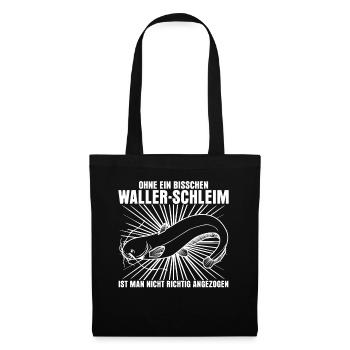 Angeln Waller Schleim Fischer Angler - Stoffbeutel - Schwarz - Vorne