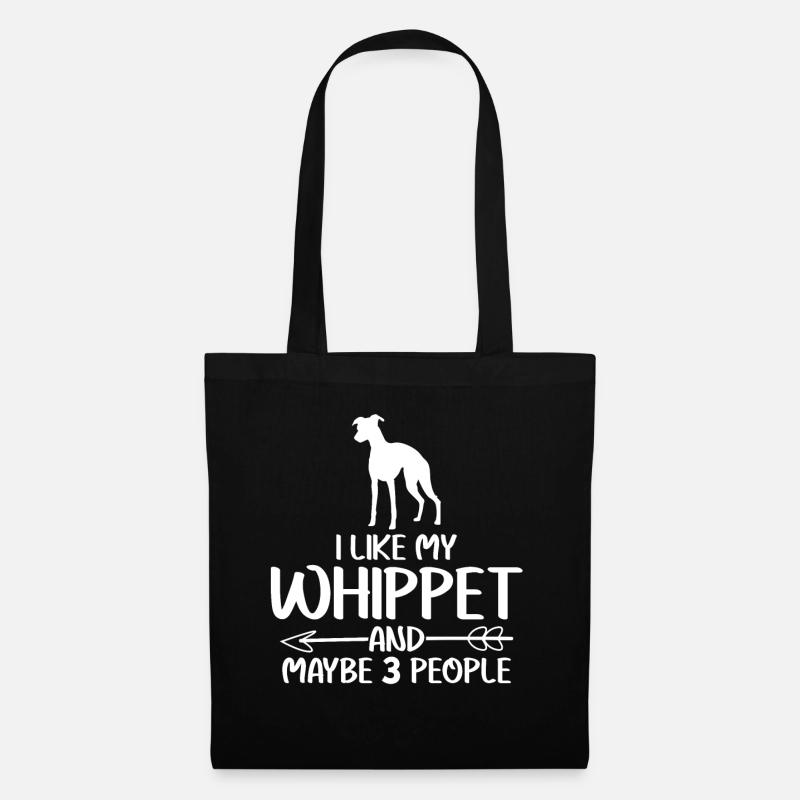 Whippet sort blague chien lévriers - Sac en tissu - noir