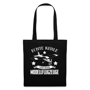 Modellflug Modellflugzeug Modellbauer - Stoffbeutel - Schwarz - Vorne