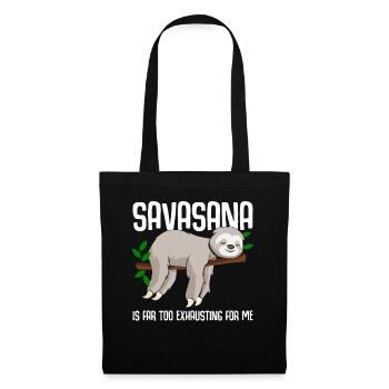 Savasana Faultier Yoga - Stoffbeutel - Schwarz - Vorne
