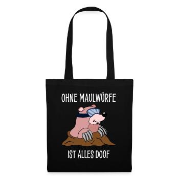 Maulwurf Maulwurfshügel Maulwürfe - Stoffbeutel - Schwarz - Vorne