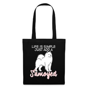 Samojede dog Samoyede Samoyed Hunde Hund - Stoffbeutel - Schwarz - Vorne
