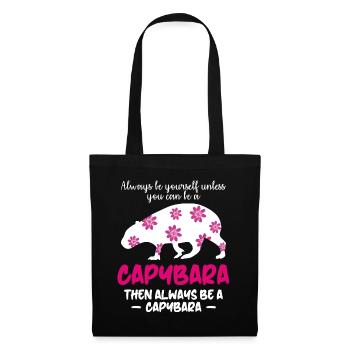 Capybara Disant Capybara Capybaras - Sac en tissu - noir - Devant
