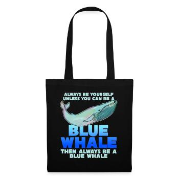 Baleine bleue Baleine bleue Disant blague Baleines Baleine - Sac en tissu - noir - Devant