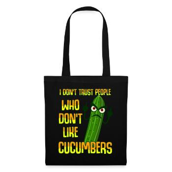 Cucumber Gardener Garden Vegetable Cucumbers - Tote Bag - black - Front