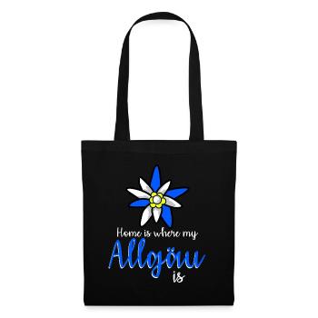 Allgäu Blume Allgäuer - Stoffbeutel - Schwarz - Vorne