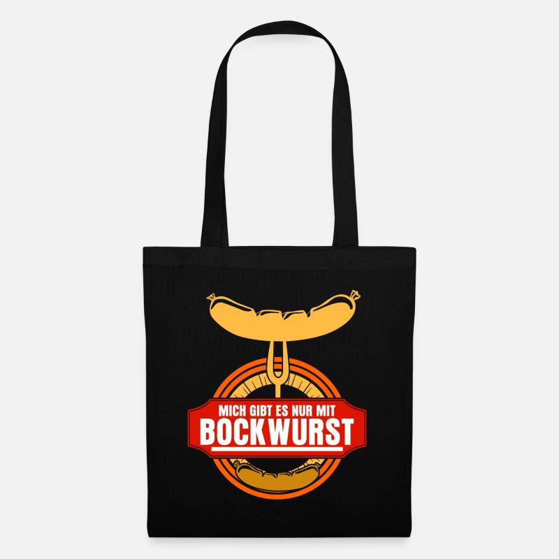 Bockwurst Wurst Würstchen Bratwurst - Stoffbeutel - Schwarz