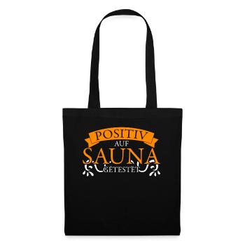Sauna Witz Saunist Wellness Saunieren - Stoffbeutel - Schwarz - Vorne