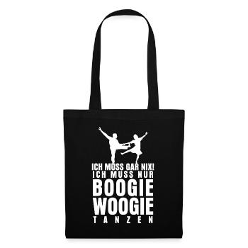 Boogie Woogie Spruch Witz Tänzer - Stoffbeutel - Schwarz - Vorne