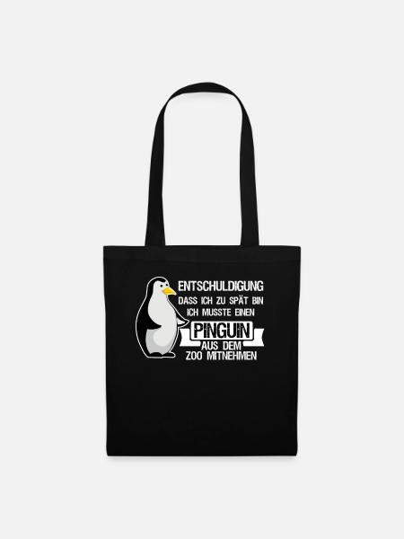 Pinguin Spruch Pinguine - Stoffbeutel - Schwarz