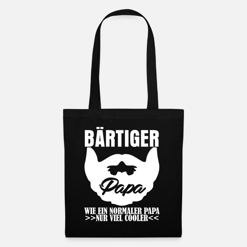Vatertag Vater mit Bart bärtiger Papa - Stoffbeutel - Schwarz