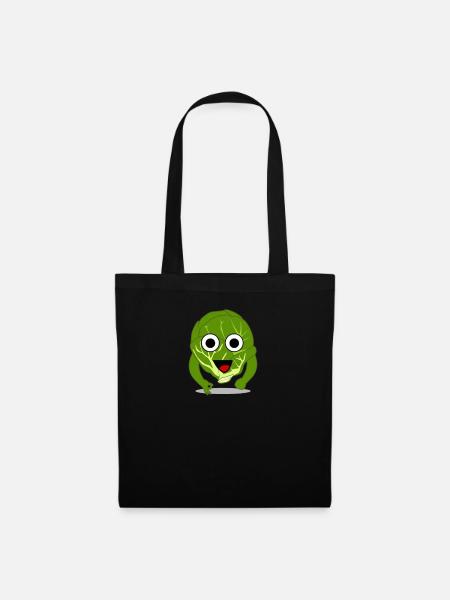 Brussels sprouts looked in Vegan Vegan - Tote Bag - black