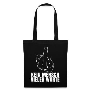 Misanthrop mit Mittelfinger Stinkefinger - Stoffbeutel - Schwarz - Vorne