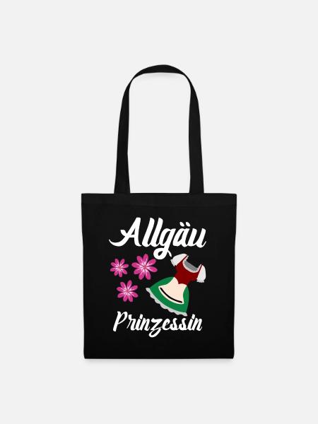 Allgäu Prinzessin Alpen Allgäuer - Stoffbeutel - Schwarz