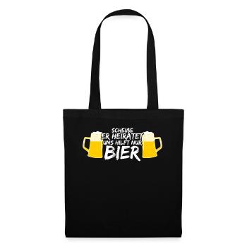 Junggesellenabschied Bier Junggeselle - Stoffbeutel - Schwarz - Vorne