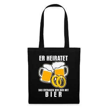 Junggesellenabschied Bier Trauzeuge - Stoffbeutel - Schwarz - Vorne