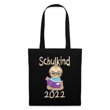 Schulkind 2022 Faultier - Stoffbeutel - Schwarz - Vorne