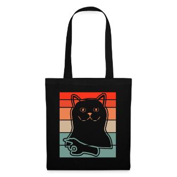 Regardé dans Chat Regardé dans - Sac en tissu - noir - Devant