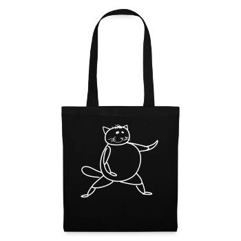 Qigong Qi Gong Katze Chigong - Stoffbeutel - Schwarz - Vorne