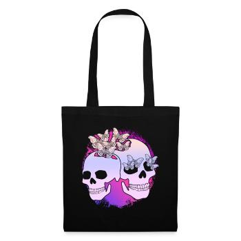 Moth Skull Motten Occult Motte Goth - Stoffbeutel - Schwarz - Vorne