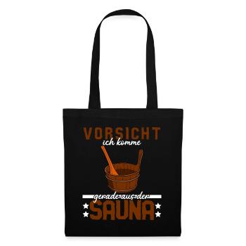 Sauna Saunist Saunieren - Stoffbeutel - Schwarz - Vorne