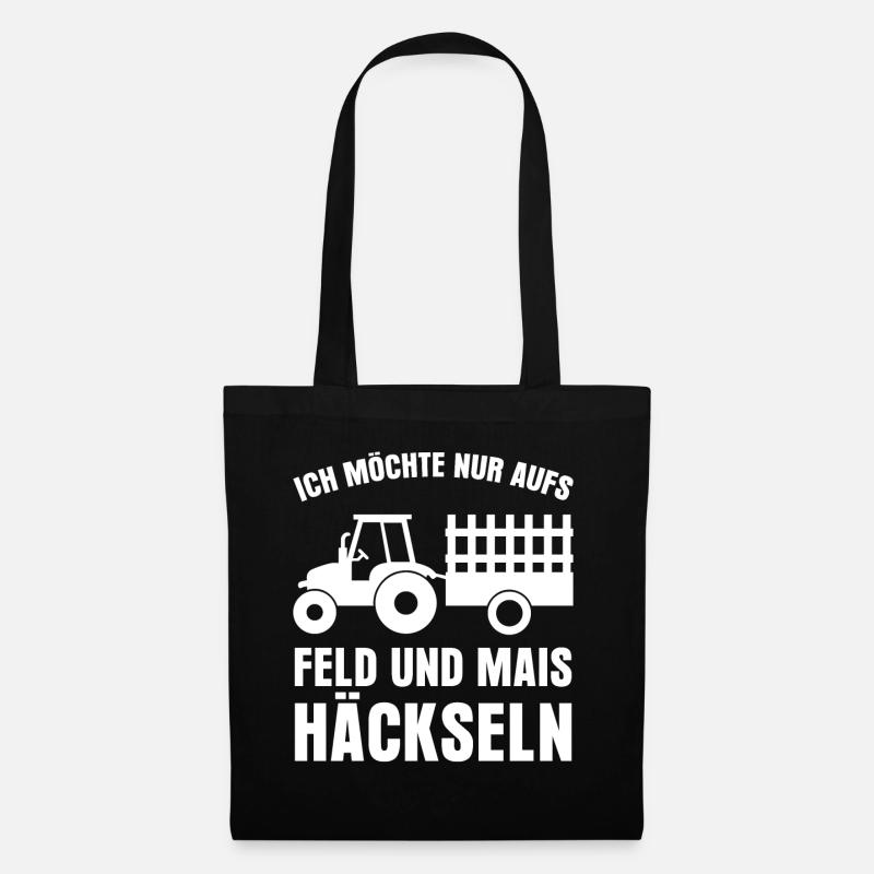 Landwirt Mais häckseln Güllebaron - Stoffbeutel - Schwarz