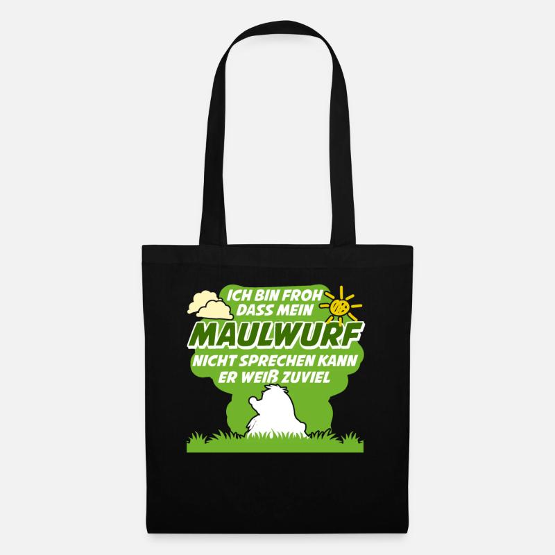 Maulwurf Mole Maulwürfe Maulwurfshügel - Stoffbeutel - Schwarz