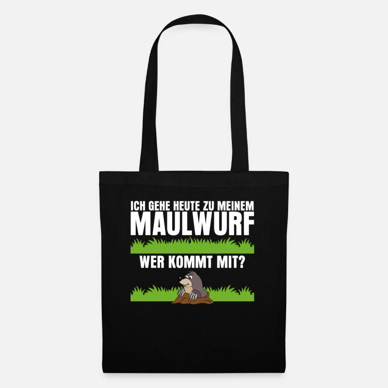 Maulwurf Witz Maulwürfe Maulwurfshügel - Stoffbeutel - Schwarz