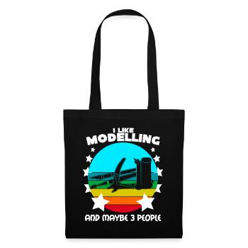 Modellbau Witz Tabletop Modellbauer - Stoffbeutel - Schwarz - Vorne
