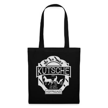 Kutscher Kutsche Pferd Pferdekutsche - Stoffbeutel - Schwarz - Vorne