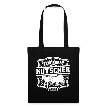 Kutscher Kutsche Fuhrmann Pferdekutsche - Stoffbeutel - Schwarz - Vorne