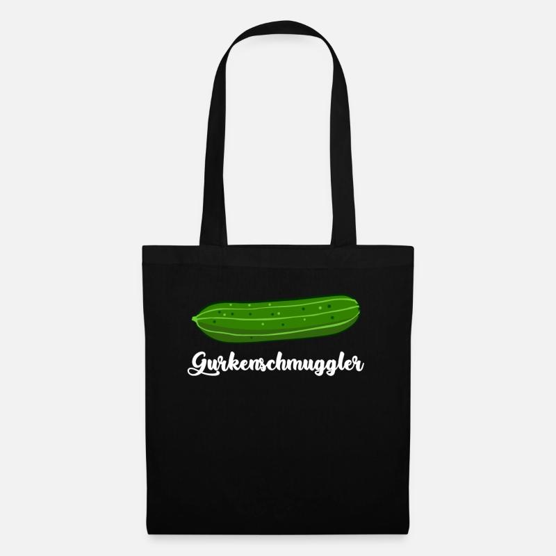 Gurke Gurkenschmuggler Gurken - Stoffbeutel - Schwarz