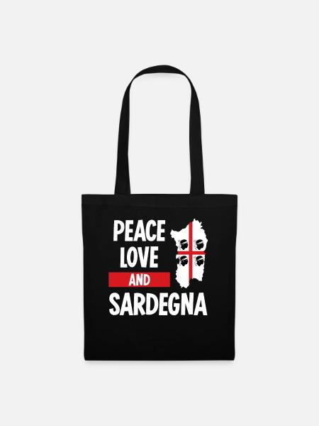 Sardegna Sardinien Flagge Sardinia - Stoffbeutel - Schwarz
