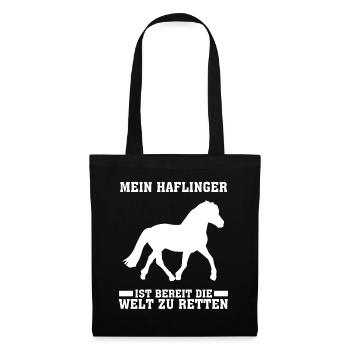 Haflinger Reiten - Stoffbeutel - Schwarz - Vorne
