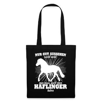 Haflinger Pferd Haflingers - Stoffbeutel - Schwarz - Vorne
