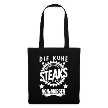 Metzger Metzgerei Steaks Fleischer - Stoffbeutel - Schwarz - Vorne