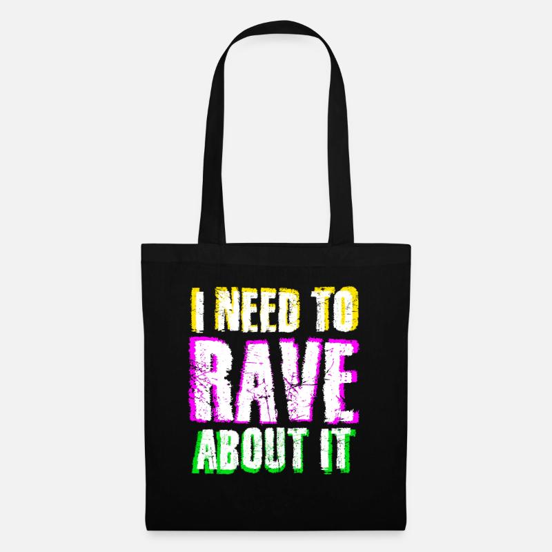 Raver Festival Techno Rave - Stoffbeutel - Schwarz